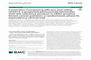 Correction: Comparing efficacy and safety of P013, a proposed pertuzumab biosimilar, with the reference product in HER2 positive breast cancer patients: a randomized, phase III, equivalency clinical trial (BMC Cancer