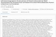 Ultrasonographic evaluation of gastroduodenal wall thickness for prediction of gastritis and helicobacter pylori infection in children